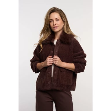 Rino & Pelle Nia.5002613 chaqueta Rino & Pelle con cuello desmontable Coffee Roast