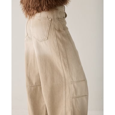 Summum 4s3073-5229 198 vaqueros de corte barrel denim de algodón retro greige