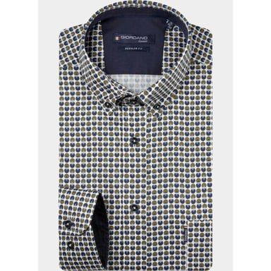 Giordano Camisa de hombre Verde Dino Satin Stretch Graphic 627021/70
