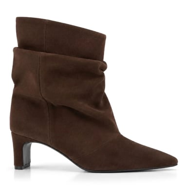 DWRS Label Perugia botines marrón oscuro con tacón para mujer