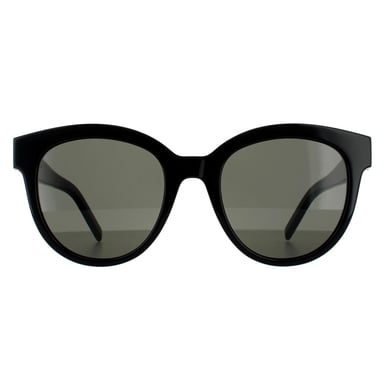 Gafas de sol redondas para mujer en negro y gris de Saint Laurent