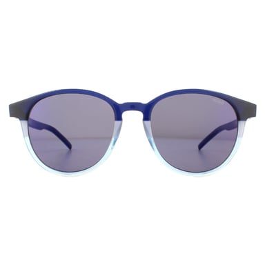 Hugo by Hugo Boss Gafas de sol redondas de espejo azul turquesa mate para hombre