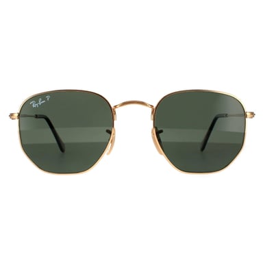 Ray-Ban Square Unisex Gold G-15 Green Polarized Sunglasses