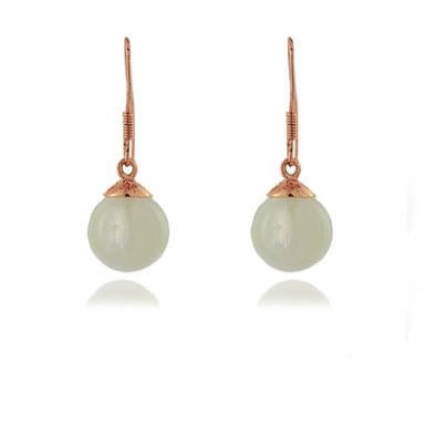 Pendientes Luxenter, yedia de plata de ley 925 y ojo de gato con acabado baño oro rosa 18K