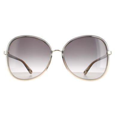 Chloe Butterfly Ladies Gris a marrón desvanecimiento de cristal y oro-gris gradiente Ch0030s Franky