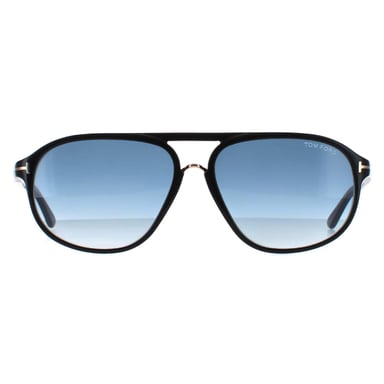 Tom Ford 0447 Jacob 01P Gafas de sol Negro Brillante Azul d�grad�