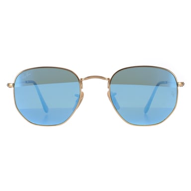 Gafas de sol Ray-Ban Hexagonal 3548N 001/9O Gold Light Blue Gradient Mirror