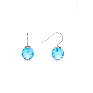 Pendientes Luxenter Luxenter, geel de plata de ley 925 y cuarzo hidrotermal azul aguamarina acabado baño rodio