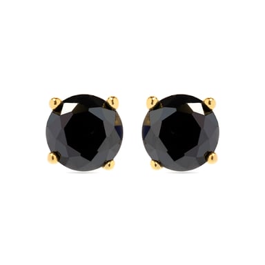 Pendientes Luxenter, otieno de plata de ley 925 y circonita onix acabado baño oro 18K