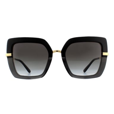 DOLCE & GABBANA Gafas de sol DG4373 32468G TOP Negro Sobre Negro Transparente Gris degradado