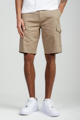 Stone Cotton Cargo Shorts