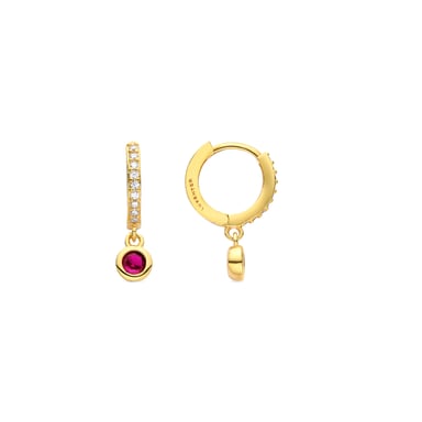 Pendientes Luxenter Warlah de Circonita Rubí,acabados en oro amarillo de 18 quilates