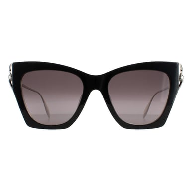 Alexander McQueen Cat Eye Señoras Negro Plata Gris Gradiente AM0375S