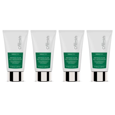 skinChemists Crema hidratante de día antiarrugas y antiedad, 50 ml, paquete de 4 unidades.