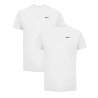 Palm Angels Paquete de Dos Camisetas Clásicas con Logo Blancas