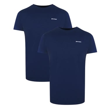 Palm Angels Pack de Dos Camisetas Clásicas con Logo Azul Marino