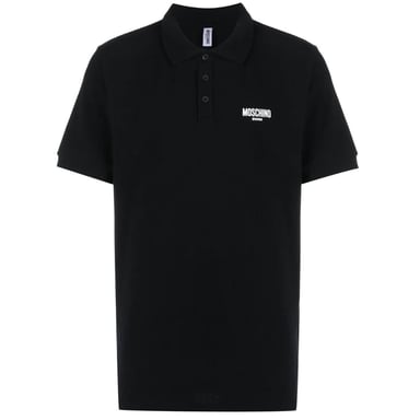 Moschino polo negro con logo de natación pequeño