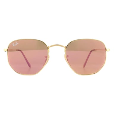 Ray-Ban Cuadrada Unisex Oro Cobre Flash Espejo RB3548N Hexagonal