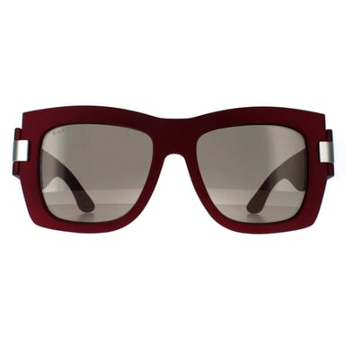 Gucci Cuadrado Mujer Rojo con Plata Gris con Espejo Plata Claro GG1688S