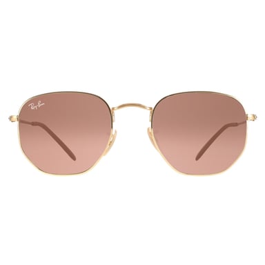 Ray-Ban Square unisex oro pulido gradiente marrón hexagonal rb3548n