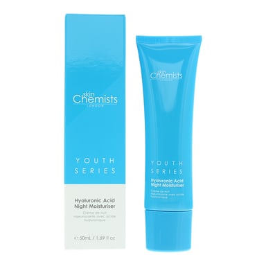 skinChemists Crema hidratante de noche antiedad con ácido hialurónico al 1%, 50 ml.