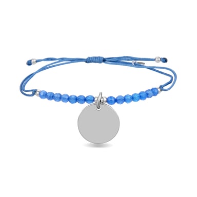 Pulsera Luxenter mi sol de plata de ley 925 y agata azul con acabado en baño de rodio