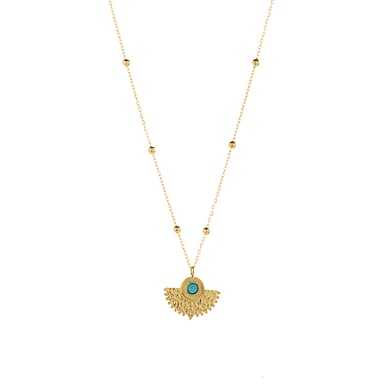 Collar Luxenter de Turquesa acabado en oro amarillo de 18K- Kumora