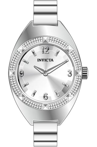 Invicta Mini Ring Reloj 50640 Reloj de Mujer - Movimiento de Cuarzo - Acero Inoxidable con Esfera Plateada - 20 mm