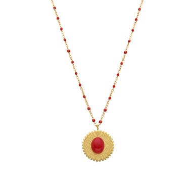 Collar Luxenter  de Coral acabado en oro amarillo de 18K- Zarwa