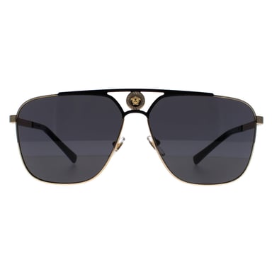 Versace Rectángulo Para Hombre Oro y Negro Mate Gris Oscuro VE2238