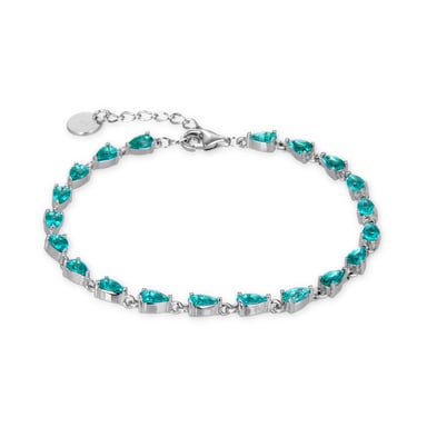 Pulsera Luxenter, muanyala de plata de ley 925 y circonita esmeralda acabado baño rodio