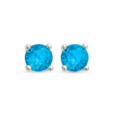 Pendientes Luxenter, otieno de plata de ley 925 y cuarzo hidrotermal topacio azul acabado baño oro 18K
