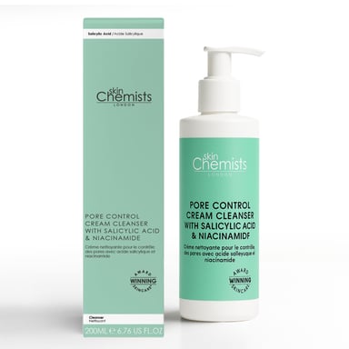 skinChemists Pore Control Crema Limpiadora con Ácido Salicílico y Niacinamida 200ml
