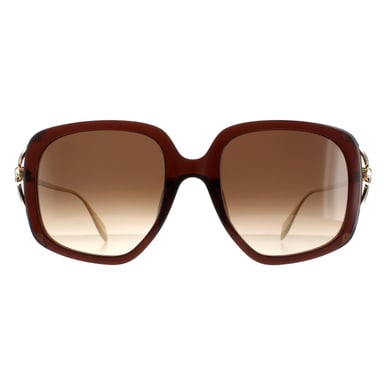 Alexander McQueen Cuadrado Mujer Marrón Oro Marrón Gradiente AM0374S