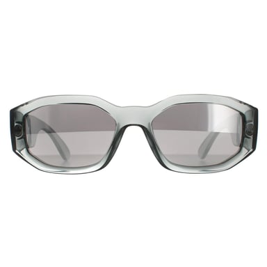 Versace rectángulo unisex transparente gris claro espejo plata ve4361 gafas de sol
