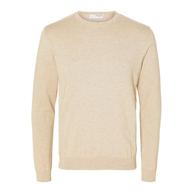 Selected Sweaters Berg Jersey Crew Neck Kelp Beige