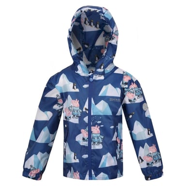 Regatta Childrens/Kids Penguin Peppa Pig Packaway Waterproof Jacket (Space Blue/Arctic Blue)