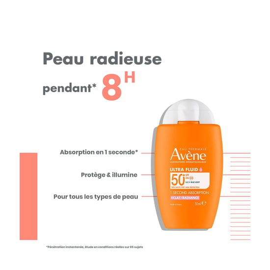 Protector Solar Ultra Fluido Radiance Avène SPF50+ 50ml para Piel Radiante - Image 3