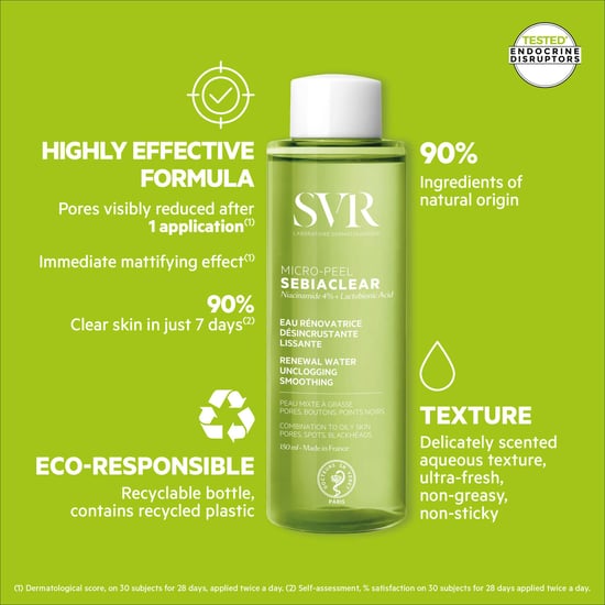 SVR Sebiaclear Micro-Peel Esencia Renovadora Desobstructora 150ml para Piel Propensa al Acné - Image 4