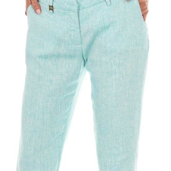 Long linen pants with flared bottoms 70DBF0490-L041 woman