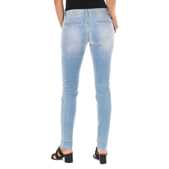 Pantalon Tejano Largo efecto gastado con bajos de corte estrecho 70DBF0282-D762 mujer - Image 2