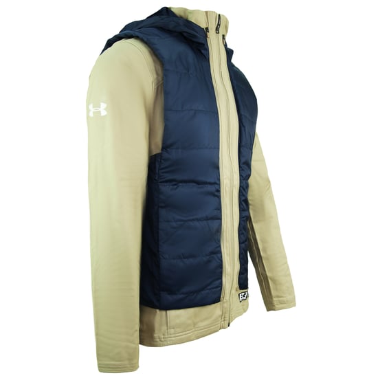 Under Armour Accelerate Transport Hooded Jacket Brown Navy Mens Coat 1318010 299