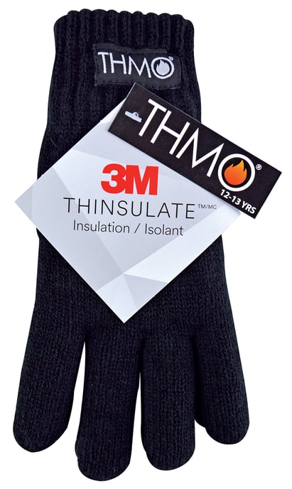 Guantes Thinsulate para niños en invierno | THMO | Guantes térmicos de punto para niños - Negro - Image 2