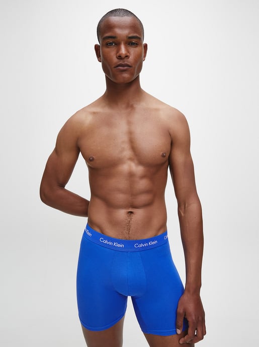 Calvin Klein Paquete de 3 bóxers - Cintura media - Algodón elástico, Negro/Azul - Image 2