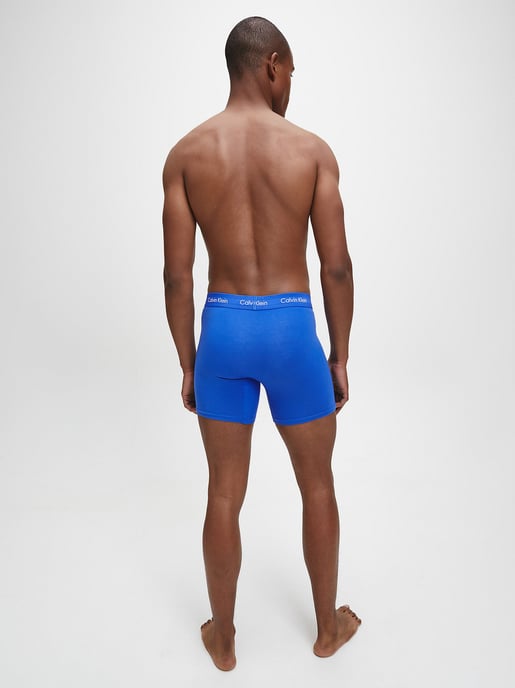 Calvin Klein Paquete de 3 bóxers - Cintura media - Algodón elástico, Negro/Azul - Image 3