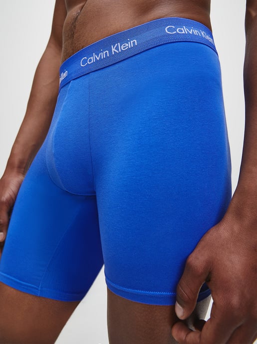 Calvin Klein Paquete de 3 bóxers - Cintura media - Algodón elástico, Negro/Azul - Image 4