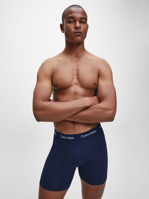 Calvin Klein Paquete de 3 bóxers - Cintura media - Algodón elástico, Negro/Azul - Image 5