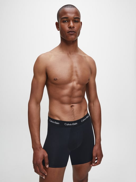 Calvin Klein Paquete de 3 bóxers - Cintura media - Algodón elástico, Negro/Azul - Image 6