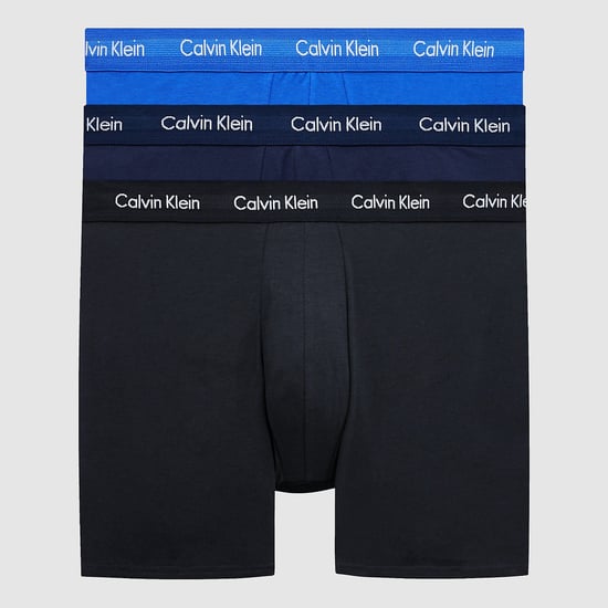 Calvin Klein Paquete de 3 bóxers - Cintura media - Algodón elástico, Negro/Azul - Image 1