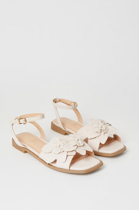 Imogen Corsage Detail Flat Sandals